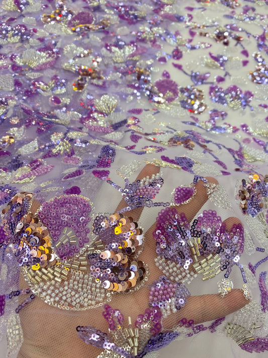 Volcee Luxury Handmade Beads Fabric - More Colors