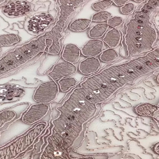 Yardley Sequin Fabric - Blush