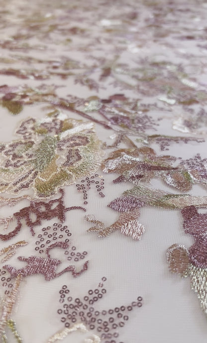 Anise Sequin Fabric - Blush Multi