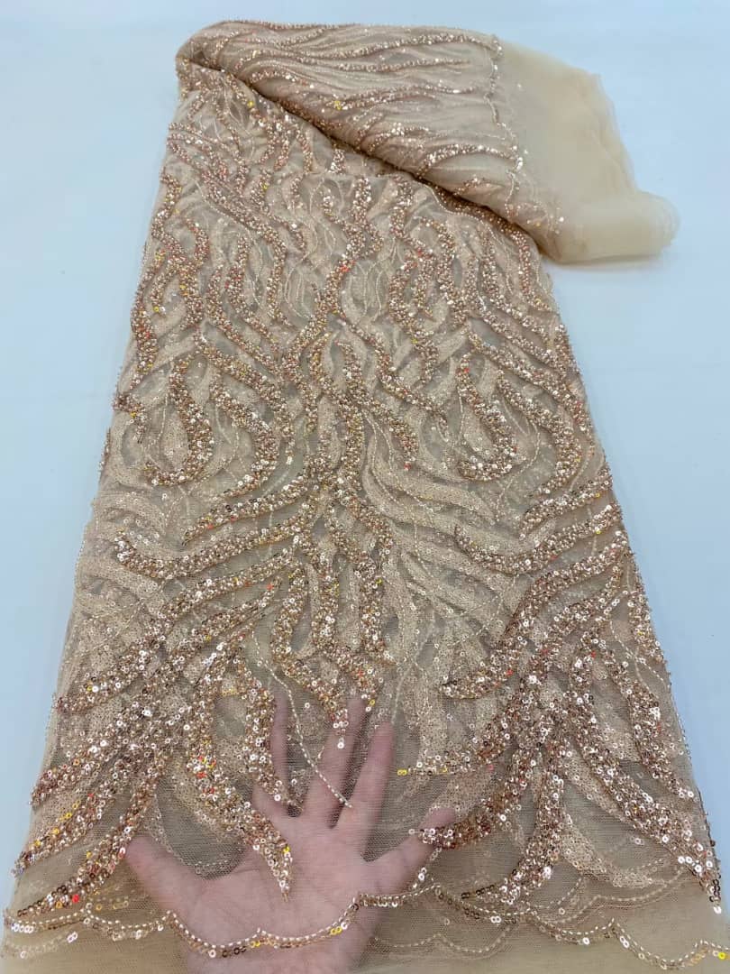 Mongolia Luxury Sequin Handmade Fabric