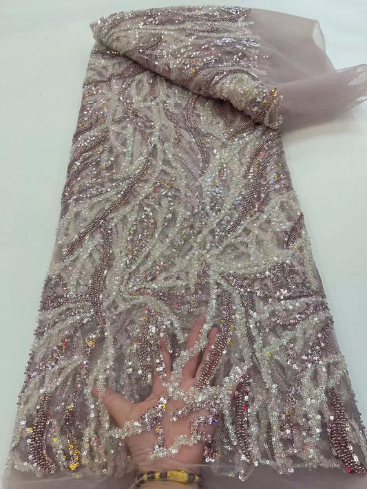 Hilly Luxury Handmade Fabric - Mauve