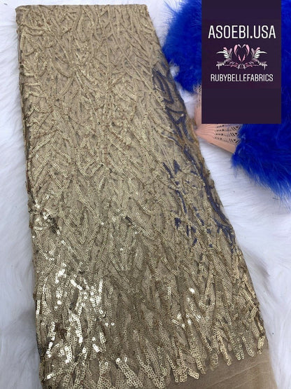 Cherock Sequin Fabric - Gold