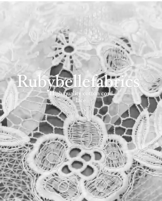 Orion High Quality Cotton Cord Lace Fabric - White