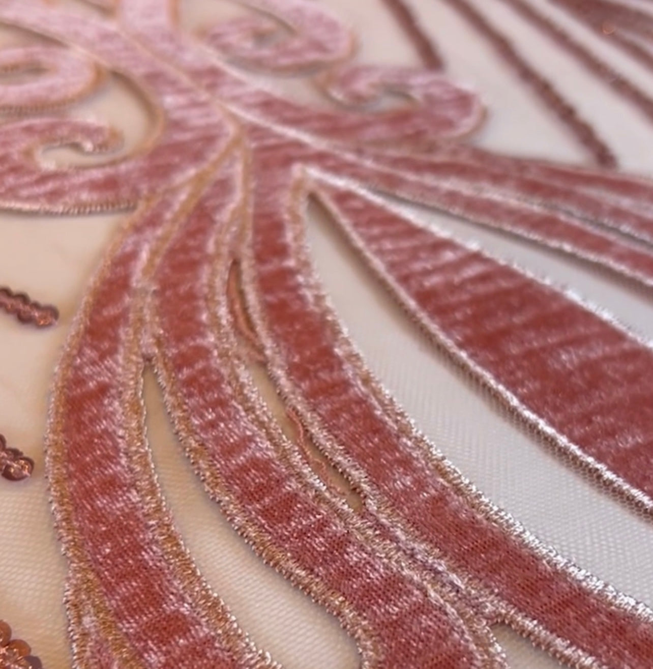 Tela de lentejuelas de terciopelo Zinnia - Rosa rubor 