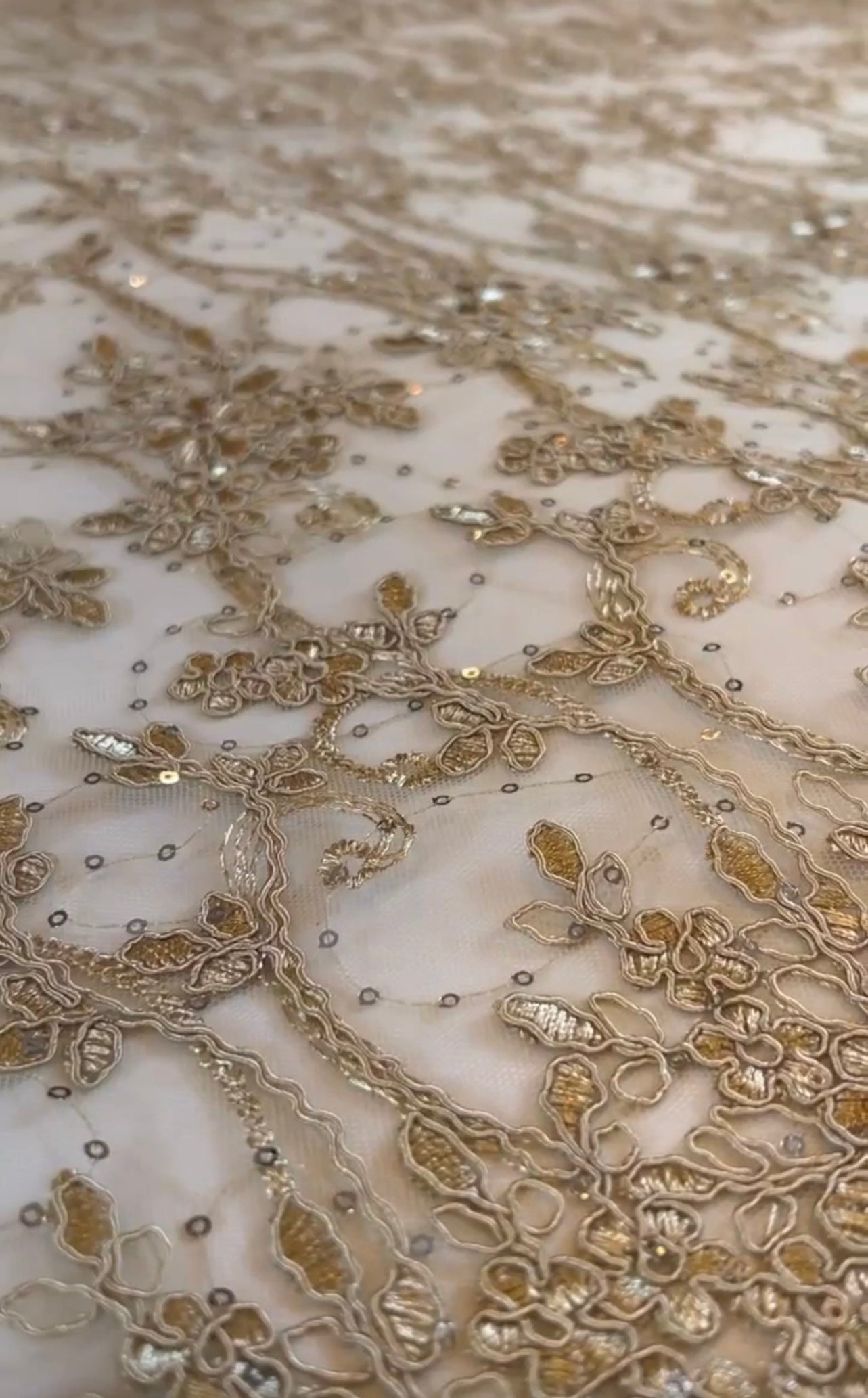 Glen Sequin Fabric - Gold