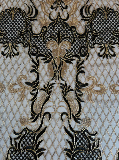 Cherise Sequin Fabric - Black/Gold