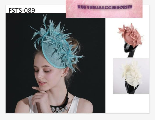 Jessica Fascinator - Blue - RUBYBELLEFABRICS