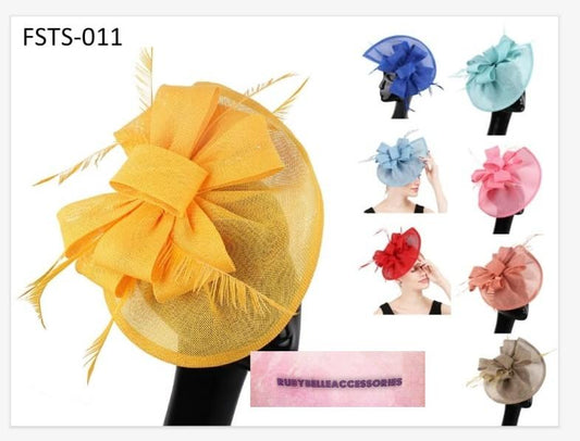 Melbourne Fascinator - Yellow - RUBYBELLEFABRICS