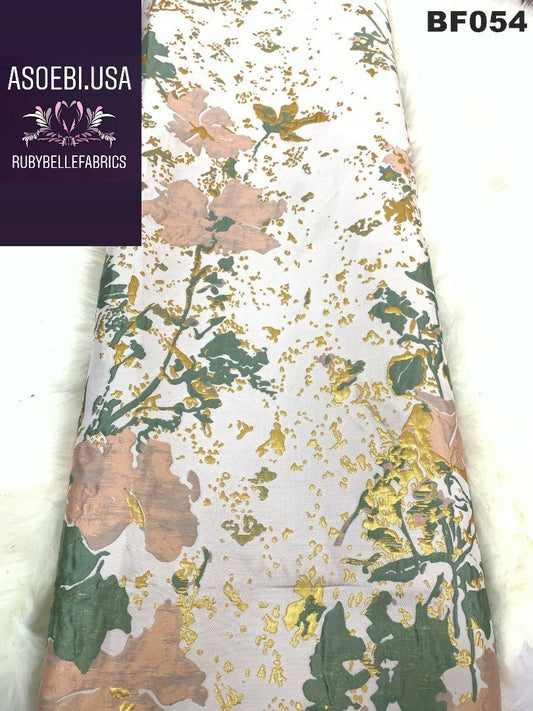 Meryl Jacquard Fabric - Blush Multi - RUBYBELLEFABRICS