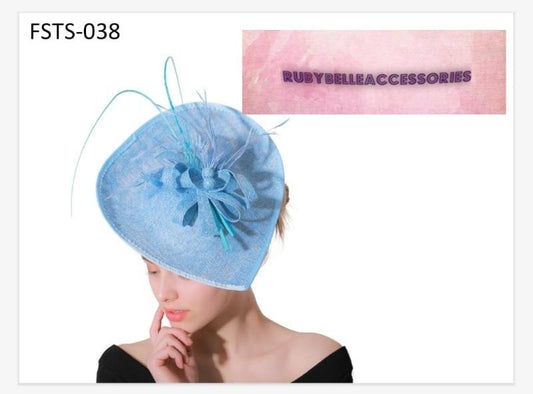 Rexie Fascinator - Light Blue - RUBYBELLEFABRICS