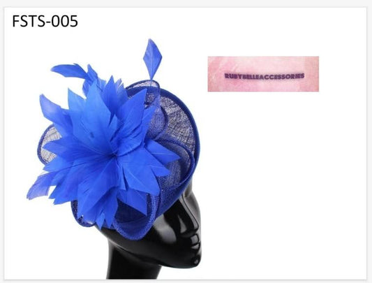 Shelby Fascinator - Royal Blue - RUBYBELLEFABRICS