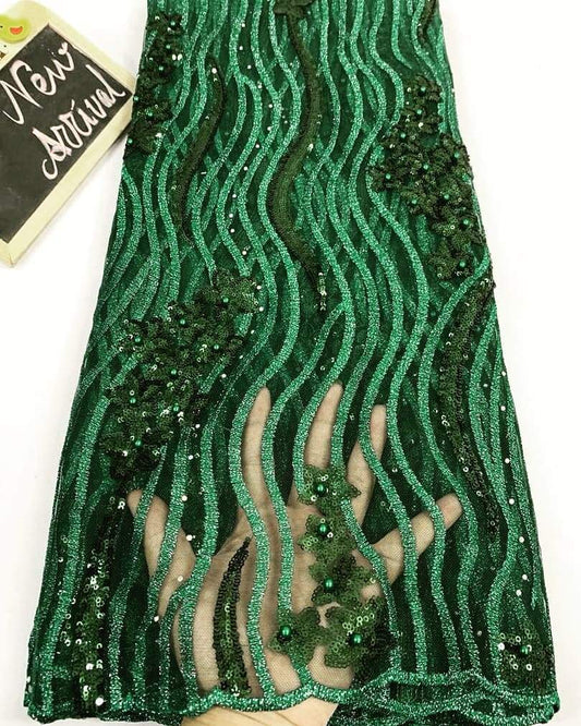 Sherwood Sequin Fabric - Green - RUBYBELLEFABRICS
