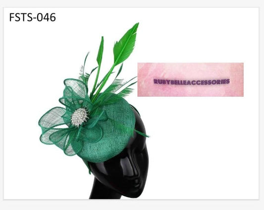 Valerie Fascinator - Green - RUBYBELLEFABRICS