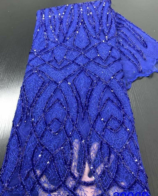 Winslet Sequin Fabric - Blue - RUBYBELLEFABRICS